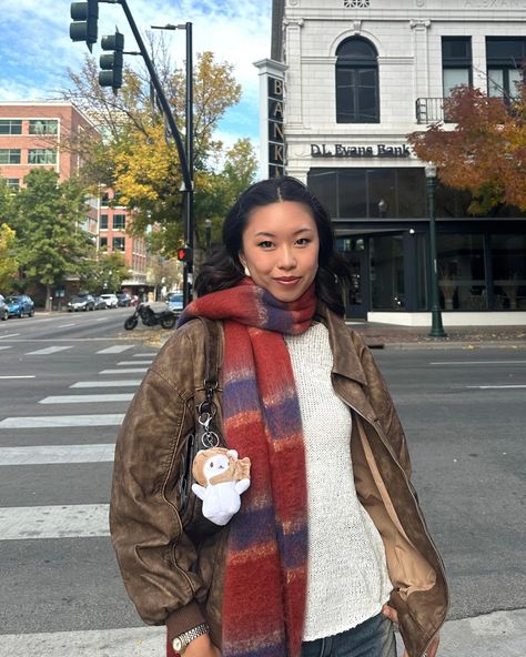 a midday stroll around boise with mom 🧸🤎 (it was not cold enough for this scarf) save for fall outfit inspo later! . . . #falloutfitideas #fallfashion #outfitinspo Plus Size Scarf Outfit, Winter Rainy Day, Winter Rainy Day Outfit, Cute Chic Outfits, Oatmeal Dress, Aw Style, Dress Outfit Winter, Closet Revamp, Scarf Outfit Winter