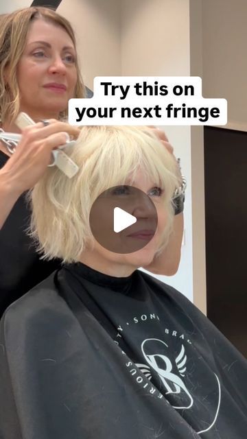 Sonna Jean Brado on Instagram: "I think the fringe is the most important part of the haircut.. do you agree?" Very Short Fringe Hairstyles, Short Blonde Bob With Fringe, Lob With Fringe Fine Hair, Rounded Bob Haircut With Bangs, Messy Bangs Short Hair, Soft Bangs Haircut, Short Bob With Side Swept Fringe, Lob With Fringe Bangs, Cow Lick Hair