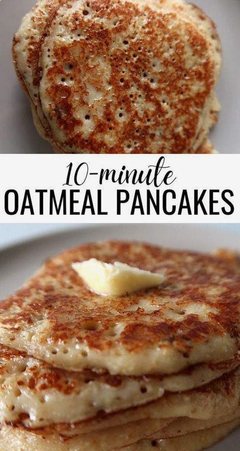 Fluffy Oatmeal Pancakes, Fluffy Oatmeal, Healthy Pancakes, Healthy Pancake Recipes, Healthy Breakfast Recipes Easy, Oatmeal Pancakes, Pancakes Healthy, Oatmeal Recipes, Breakfast Brunch Recipes