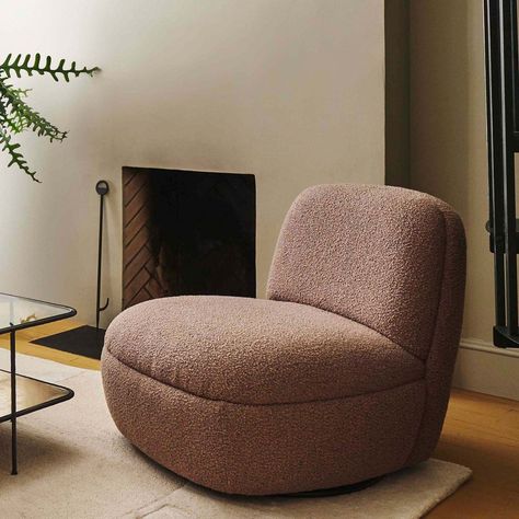 Addie Swivel Chair | West Elm West Elm Living Room, Cozy Fall Living Room, Pouf Chair, Brooklyn Brownstone, Fall Living Room, Study Furniture, Round Chair, Furniture Design Living Room, Spanish Revival