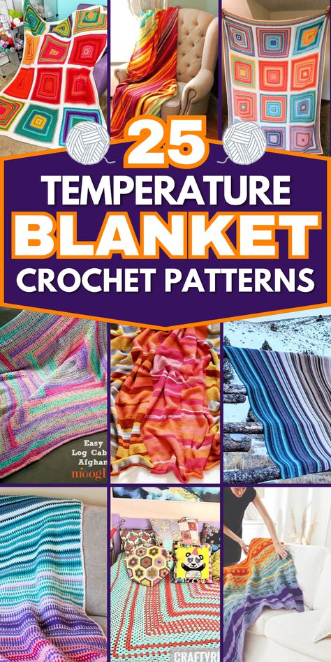 These temperature blanket patterns are perfect for creating a cozy and colorful project. Ideal for crochet enthusiasts! Granny Square Temperature Blanket Crochet, Crochet Temperature Projects, Granny Square Temperature Blanket, Temp Blanket, Crochet Temperature Blanket, Temperature Blanket Crochet, Temperature Afghan, Solar Diy Projects, Blanket Inspiration