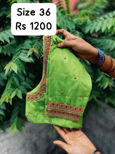 Very Simple Aari Work Blouse Design With Price, 1500 Rs Aari Work Blouse Design, Aari Simple Blouse Design 1000, 1000 To 1500 Range Aari Work Blouses, 1000 Rs Aari Work Design, Basic Blouse Designs, Aari Work Blouse Design, Aari Blouses, Indian Blouses