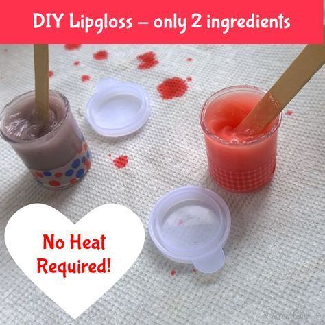 DIY lip gloss only two ingredients - no heating required! Great as a tween/teen girl birthday party activity and loot bag idea. Awesome craft idea for kids. www.parentclub.ca Teen Girl Birthday Party, Birthday Party Activity, Diy Crafts For Teens, Diy Lip Gloss, Activities For Girls, Activities For Teens, Diy Lip Balm, Birthday Party Activities