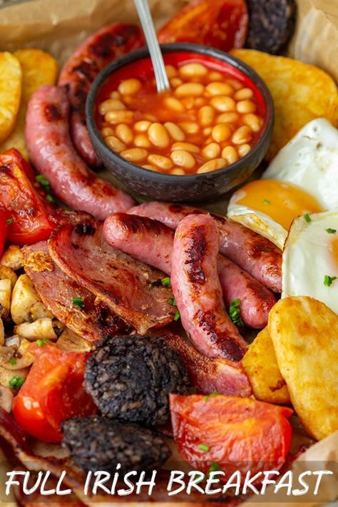 Full Irish Breakfast Traditional, Traditional Irish Breakfast, Full Irish Breakfast, Irish Recipes Authentic, Irish Kitchen, Irish Cooking, Irish Recipes Traditional, Irish Dishes, Irish Cuisine