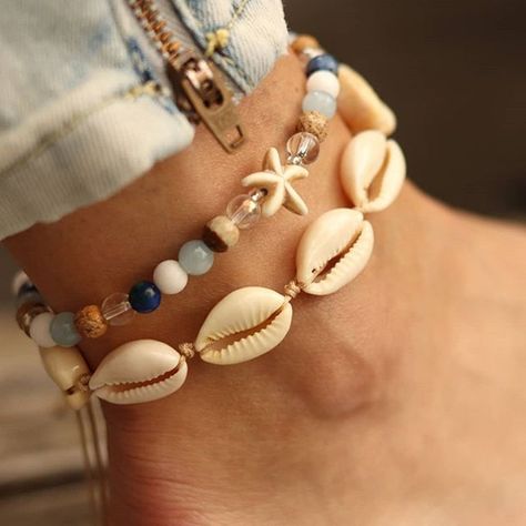 Starfish Anklets, Beaded Starfish, Summer Beach Jewelry, Anklets For Women, Leg Chain, Stella Marina, Beaded Ankle, Anklets Boho, Beads Charm