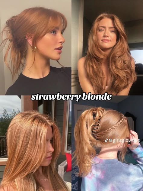 Strawberry Blonde Hair Color, Ginger Hair Color, Different Hair, Strawberry Blonde Hair, Blonde Hair Inspiration, Pretty Hair Color, Hair Stylies, Hair Inspiration Color, Strawberry Blonde