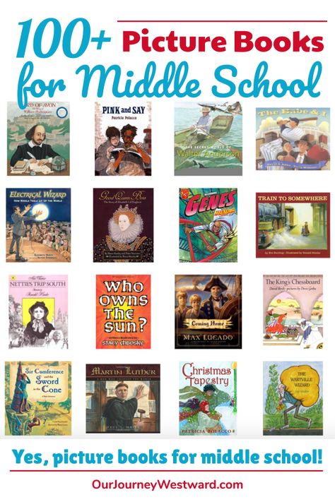 Books For Middle School, Best Picture Books, Homeschool Middle School, Middle School Books, Middle School Libraries, 6th Grade Reading, Middle School Reading, Read Aloud Books, Middle Grade Books