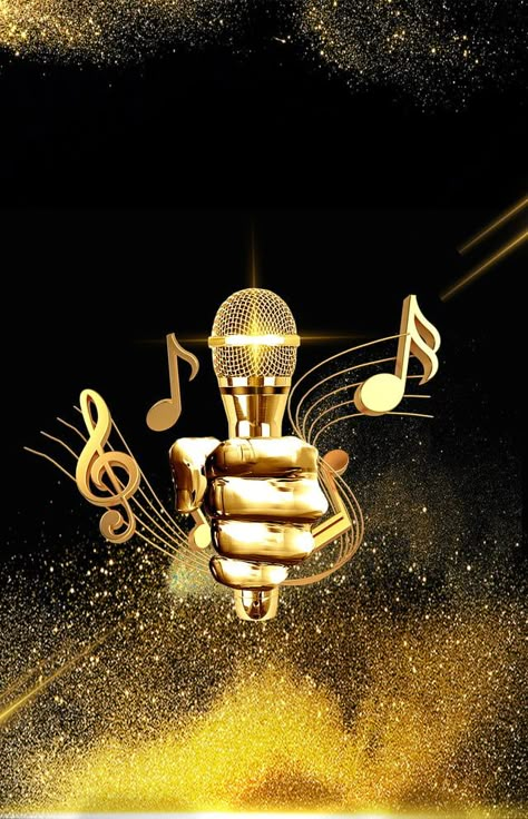 Creative Atmosphere High End Black Gold Anchor Recruitment Recruitment Poster Golden Microphone, Music Notes Art, Recruitment Poster, Photoshop Design Ideas, Photo Logo Design, Event Poster Design, Logo Design Art, Wallpaper Photos, Music Backgrounds