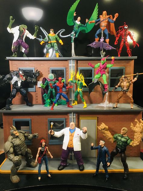 My favorite Spider-Man ML figs: A Rogues Gallery Marvel Legends Display, Mafex Spiderman, Spiderman Collection, Birthday Event Ideas, Spiderman Memes, Toy Collection Display, Comic Room, Spiderman Action Figure, Marvel Character Design