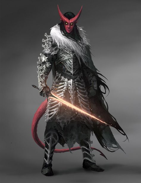 ArtStation - Tiefling, Matias Trabold Rehren Tiefling Paladin, Dnd Tiefling, Dungeons And Dragons Characters, Dungeons And Dragons Homebrew, Fantasy Armor, Fantasy Warrior, Arte Fantasy, Fantasy Rpg, Dnd Characters