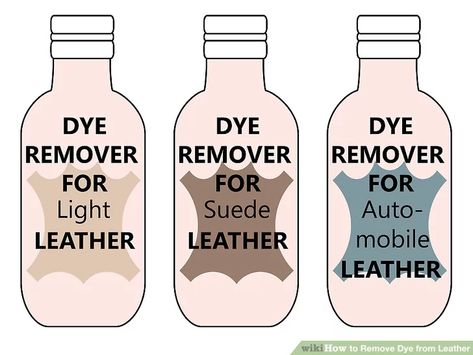 3 Ways to Remove Dye from Leather - wikiHow Leather Dye Diy, White Leather Pants, Diy Leather Working, Hair Color Remover, Leather Car Seats, Food Dye, Leather Dye, Black Leather Gloves, Ink Stain