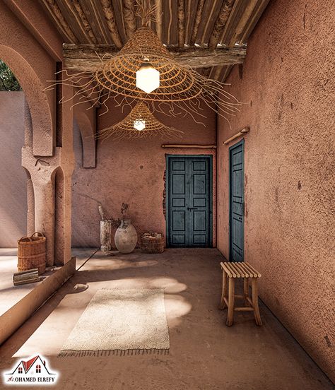 Upper Egypt house on Behance Traditional Arabic House, Egypt House, Upper Egypt, House Under Construction, Vernacular Architecture, Original Characters, Modern Exterior, Autodesk 3ds Max, Window Display