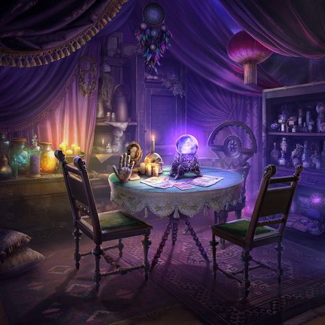 Magic Room fortune tellers :: Behance Fortune Teller Game, Blind Justice, Reading Room Decor, Magic Room, Pumpkin Decorating Contest, Fortune Tellers, Healing Room, Witch Shop, Fortune Teller