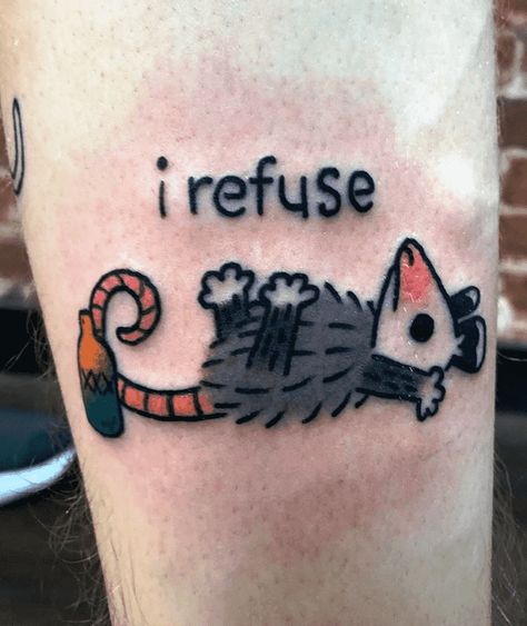 Possum Tattoo, Tattoo Animal, Funky Tattoos, Sharpie Tattoos, Sak Yant, Nautical Tattoo, 4 Tattoo, Cute Little Tattoos, Weird Tattoos