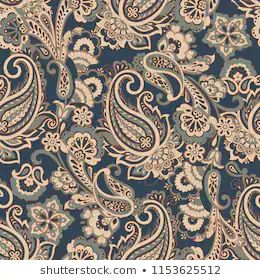 Ornate Damask Background Paisley Seamless Pattern Stock Illustration 1153625512 Pattern Batik, Traditional Aesthetic, Detailed Art, Texture Graphic Design, Folk Art Flowers, Short Kurti, Art Flowers, Detail Art, Paisley Pattern