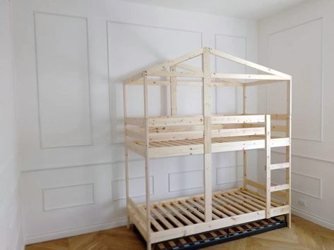 Playhouse bed for two: IKEA MYDAL hack Ikea Kids Bed, Ikea Mydal, Bunk Bed Hacks, Ikea Bunk Bed, Cama Ikea, Playhouse Bed, Murphy Bed Ikea, Hack Ikea, Modern Murphy Beds