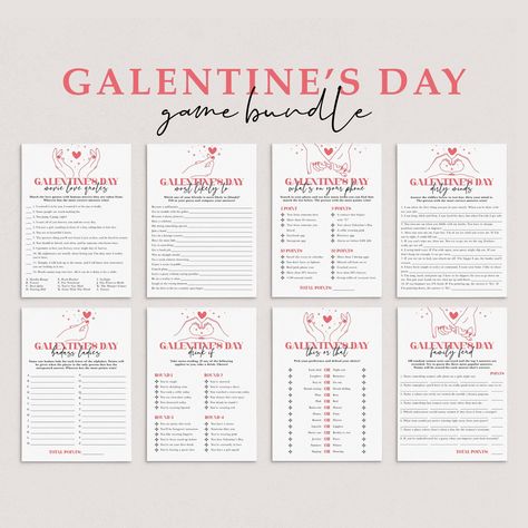 Virtual Galentines Day Games Package for Women Pink Ladies Night Activities Bundle to Play on Zoom Girls Night Drinking Game for Adults LH1 Party Games For Woman, Galentines Party Games Girls Night, Galentines Party Adult, Fun Galentines Party Games, Galentines Game Ideas Girls Night, Valentines Party Games For Adults, Self Love Games For Women, Galentines Party Game Ideas, Galentines Questions