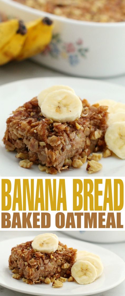 , Banana Oatmeal Breakfast Casserole, Banana Oatmeal Bake Recipes, Dairy Free Baked Oatmeal Recipes, Breakfast Casserole Make Ahead Healthy Baked Oatmeal, Gluten Free Banana Baked Oatmeal, Chia Baked Oatmeal, Sweet Oatmeal Recipes Breakfast, Baked Breakfast Oatmeal Bars, Bake Oatmeal Recipes Breakfast