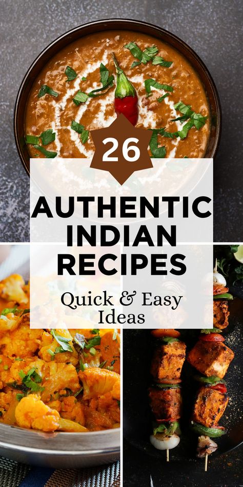 Experience the Rich Flavors of India with 26 Authentic Recipes! Quick and easy to prepare, these dishes bring the essence of Indian cuisine to your kitchen. Click for a delightful culinary adventure! Snacks Indian, Authentic Indian Recipes, Indian Meal, Recipes Quick And Easy, Recipes Quick, Authentic Indian, Easy Ideas, Authentic Recipes, Indian Dishes