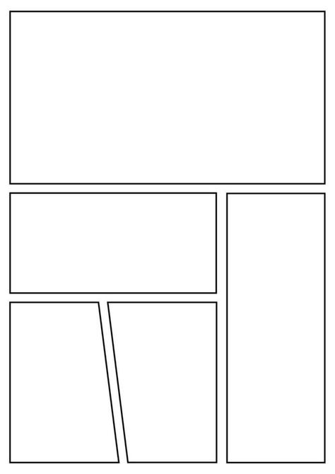 Manga storyboard layout A4 template for rapidly create papers and comic book style page 8 Manga Book Template, Free Comic Strip Template, Manga Paper Template, Blank Manga Template, How To Make Manga Panels, Comic Frame Layout, Manga Panel Layout Reference, Comic Panel Template, Manga Page Template