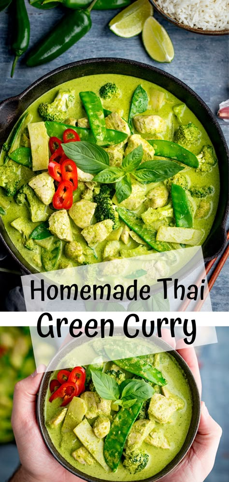 Green Chicken Curry, Thai Green Chicken Curry, Thai Curry Recipes, Green Curry Sauce, Green Curry Recipes, Yellow Curry Paste, Green Curry Chicken, Thai Green Curry Paste, Thai Chicken Curry