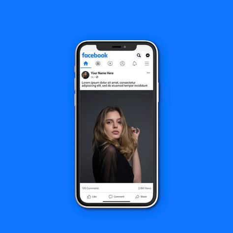 Facebook Mobile Post Facebook Page Mockup, Facebook Post Mockup, Facebook Mockup, Facebook Template, Social Media Mockup, Template Facebook, Facebook Post Design, Mobile Mockup, Phone Template