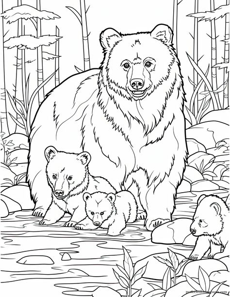 Farm coloring page Bear Coloring Pages For Adults, Bear Coloring Pages Free Printable, Dinosaurs Drawings, Drawing Bears, Bear Coloring Page, Farm Coloring Pages, Animals Coloring Pages, Squirrel Art, Black Bears