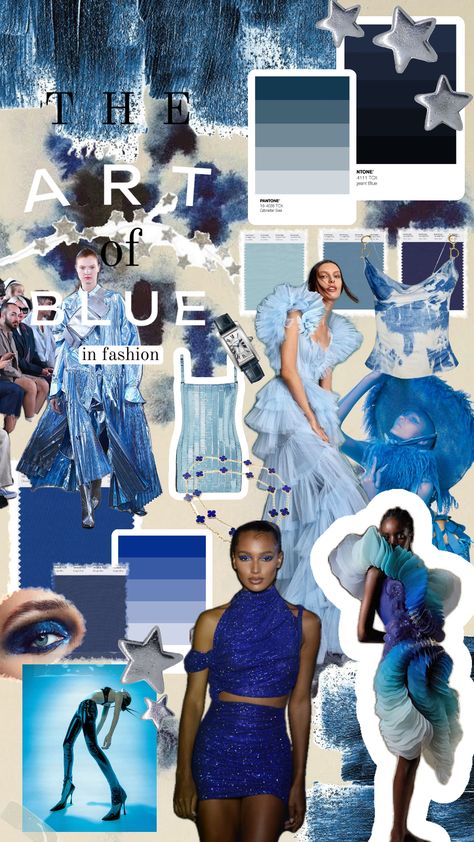 THE ART OF BLUE IN FASHION 🪩🪩🌊🌊🦋🦋🩵🩵 design done by me :)) #wallpaper #graphicdesign #blue #collageaesthetic #collageart Design Assignments, Mood Board Fashion Inspiration, Ancient Egypt Fashion, Me Wallpaper, Fashion Figure Drawing, Fashion Drawing Dresses, Fashion Journals, Denim Wear, Fashion Figures