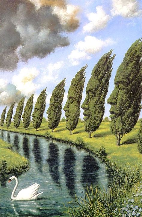 Rafał Olbiński Rafal Olbinski, Rene Magritte, Images Vintage, White Swan, Illusion Art, Wassily Kandinsky, Surreal Art, Optical Illusions, Amazing Art