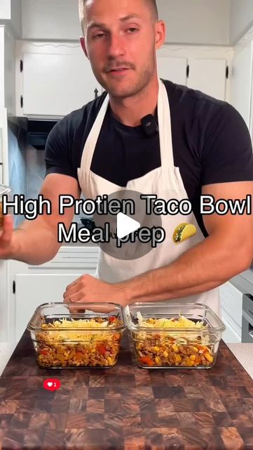 Fat Loss | High Protein Meal Prep | Metabolism on Instagram: "High protein taco bowl meal prep?! YUM! 💪 - Follow @fatlossandcoffee for more🙏🚀 - For a flexible fat loss nutrition system download "Feed the Muscle, Burn the Fat" (see link in bio) - Try JavaBurn ☕️ for a metabolic boost (see link in bio) - #fatloss #fatlosstips #highprotein #highproteinmealsmadeeasy #metabolismbooster #weightloss #mealprep #highproteinmealprep #mealprepmadeeasy #coffee #javaburncoffee" Meal Prep For High Protein Diet, High Protein Taco Bowl Meal Prep, High Protein Meals For Men, Taco Protein Bowl, Meal Preps For Fat Loss, High Protein Salad Meal Prep, High Protein High Fiber Meal Prep, High Protein Low Carb Lunches For Work, Protein Taco Bowl