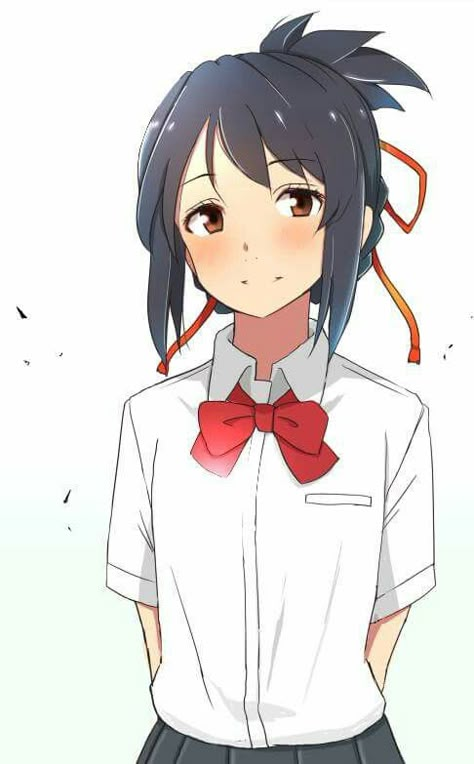 Your name Mitsuha Miyamizu, An Anime, Wallpaper Iphone, Your Name, Black Hair, Iphone, Anime, Hair, White