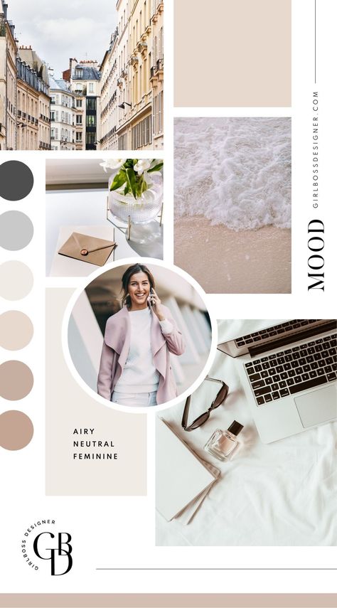 Blog Color Palette, Neutral Inspiration, Website Moodboard, Branding Mood Board Inspiration, Feminine Color Palette, Co Branding, Showit Website Design, Brand Palette, In Flow