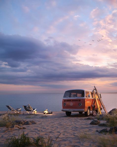 Vw Buzz, Van Life Aesthetic, Vans Surf, Nature Trip, Kombi Home, Volkswagen Van, Vintage Vw Bus, Travel House, Hippie Van