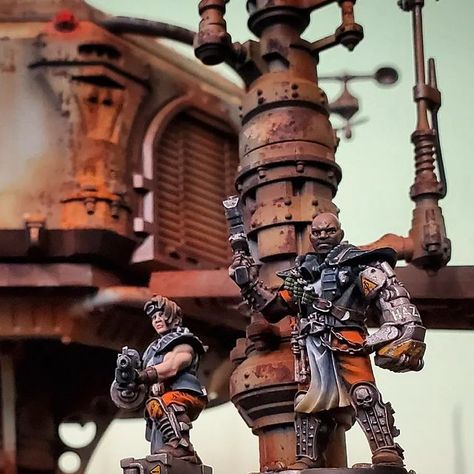 Adam Huenecke on Instagram: "Ash Wastes Outpost: Done! It took a while, but the hab units really grew on me. They are perfect Necromunda terrain.  Multi-level, highly modular, and very playable.  Everything has multiple egress points and nothing is a cover "bunker." . . . #necromunda #necromundaterrain #warhammercommunity #paintingwarhammer @warhammerofficial #tabetop #miniature" Ash Wastes Terrain, Ash Wastes, Warhammer Necromunda, Necromunda Terrain, Necromunda Gangs, Warhammer 40k, Have Some Fun, Ash, The Unit