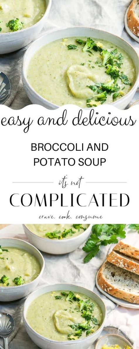 Potato Broccoli Soup Healthy, Cream Of Broccoli And Potato Soup, Broccoli And Mushroom Soup Recipes, Broccoli Potatoes Soup, Broccoli Potato Soup Dairy Free, Creamy Broccoli Potato Soup, Broccoli Leek Potato Soup, Broccoli Potato Soup Vegan, Leek And Broccoli Soup