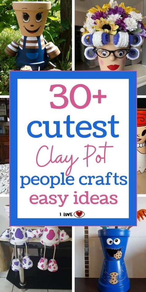 37 Cute and Creative Clay Pot People Crafts - I Luve It Pot Craft Ideas, Diy Kitchen Backsplash Ideas, Mini Clay Pot Crafts, Plant Pots Crafts, Pot Craft, Small Clay Pot, Diy Popsicle Stick Crafts, Terra Cotta Pot Crafts Diy, Clay Pot Projects