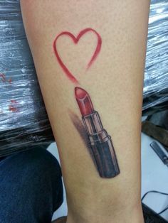 Related image Haircolor Brunettes, Brunette Haircuts, Lipstick Heart, Lipstick Tattoo, Cute Ankle Tattoos, Lipstick Tattoos, Small Chest Tattoos, Flower Wrist Tattoos, Haircuts Ideas