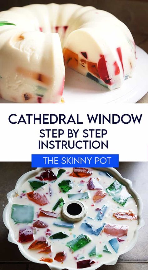 Cathedral Dessert, Jelly Recipes Desserts, Filipino Christmas Recipes, Layered Jello Recipe, Jello Mold Recipes, Fruit Cake Recipe Christmas, Filipino Dessert Recipes, Pinoy Dessert, Filipino Food Dessert