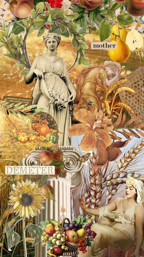 demeter ; goddess of the harvest #demeter #demeteraesthetic #goddess #greekmythology #greek #nature #vintage #wallpaper #art #yellow Greek Goddess Costume Diy, Goddess Costume Diy, Demeter Greek Goddess, Demeter Goddess, Greek Nature, Witchcraft Symbols, Greek Pantheon, Goddess Aesthetic, Greek Goddess Costume