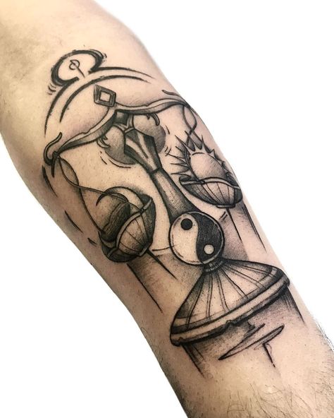 Libra Tattoo Designs, Libra Scale Tattoo, Libra Zodiac Tattoos, Justice Tattoo, Taurus Constellation Tattoo, Balance Tattoo, Masculine Tattoos, Astrology Tattoo, Libra Tattoo