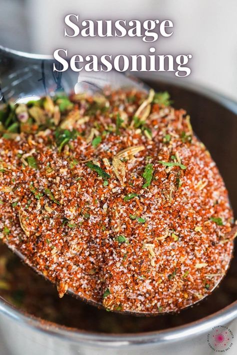 Homemade Sausage Seasoning is the perfect mix for ground beef, ground chicken, ground pork, or even ground turkey. Add flavorful seasoning to any bland meat with this sausage spice mix. Diy Sausage Recipes Seasoning Mixes, Homemade Ground Pork Sausage, How To Season Ground Chicken Like Sausage, Making Breakfast Sausage From Ground Pork, Ground Sausage Seasoning, Spicy Pork Sausage Recipes Ground, Ground Pork Into Sausage, How To Make Ground Pork, Sausage Seasoning For Ground Pork