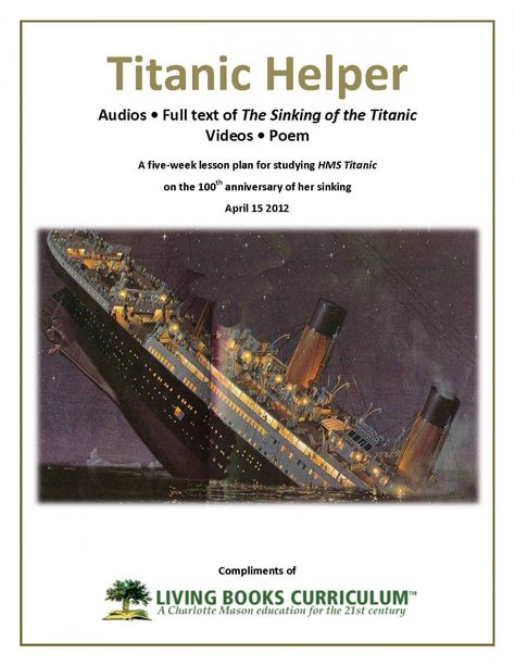 25 New Homeschool Freebies, Deals, & More for 8/16/16 Titanic School Project, Titanic Topic Ks2, Titanic History Project, Titanic Homeschool, Titanic Book, Homeschooling Materials, Titanic Facts, Free Homeschool Curriculum, Titanic History