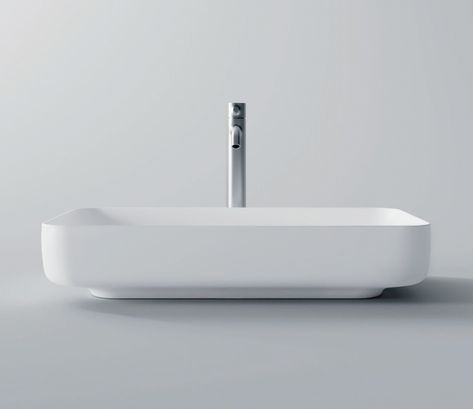 Form Rectangle Above Counter Basin - Matte White | Studio Bagno Bathroom Basins, Hanging Pans, Counter Basin, Shaving Cabinet, Butler Sink, Back To Wall Bath, Concrete Basin, Fireclay Sink, Stone Bath