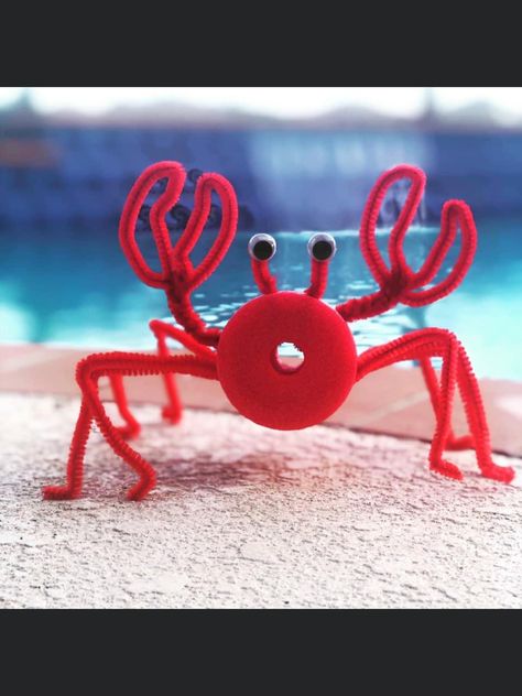 Pool Noodle Crab, Crab Craft Preschool, Sea Creature Birthday Party, Sea Creature Birthday, Trunker Treat Ideas, Christmas Cubicle Decorations, Christmas Cubicle, Cubicle Decorations, Octopus Garden