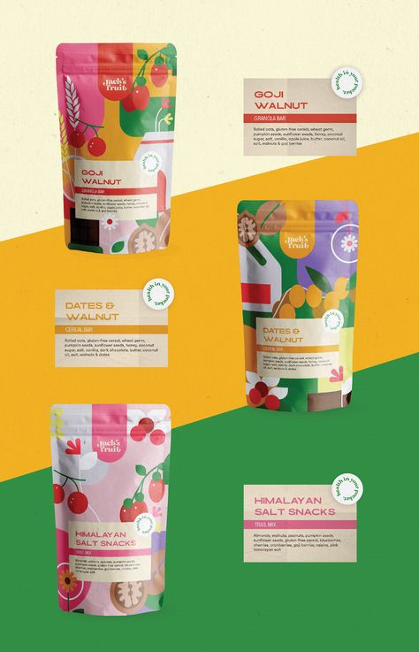 Healthy Food Packaging, Graphic Designer Studio, Gluten Free Cereal, Snack Packaging, Fruit Chip, Milk Packaging, Drinks Packaging Design, Fruit Packaging, Cereal Bar