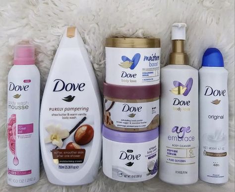 Dove Skincare Aesthetic, Dove Skincare Products, Dove Body Products, Dove Shower Routine, Dove Products Aesthetic, Dove Cosmetic, Dove Products Skin, Dove Body Care, Dove Products