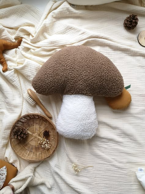 Toadstool Pillow, Mushroom pillow, Bohemian-themed nursery decor, Mushroom Throw Pillow, Boho nursery Throw Pillow, Mushroom Home Decor https://etsy.me/3CVxxV0 #mushroompillow #throwpillow #mushroom #homedecor #toadstool #cottagecoredecor #farmhousedecor #nurserydecor Mushroom Cushion, Butter Flying, Plush Mushroom, Mushroom Home Decor, Mushroom Pillow, Mushroom Home, Boho Kids Room, Nursery Throw Pillows, Moon Pillow