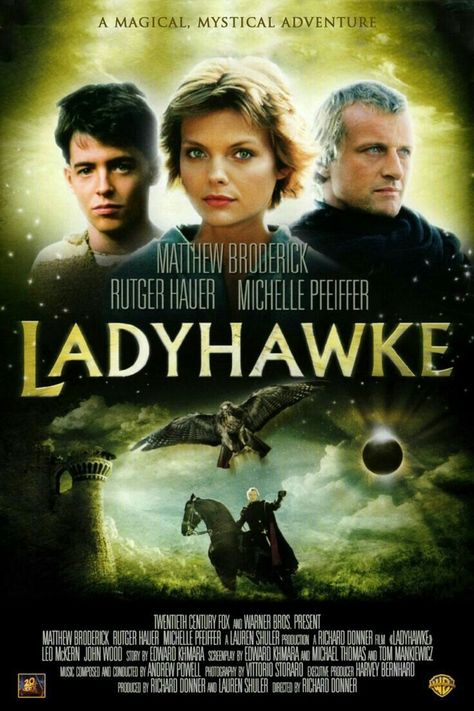 “Lady hawk”. Matthew Broderick, Michelle Pfeiffer, Rutger Hauer. Horse Movies, Rutger Hauer, Matthew Broderick, I Love Cinema, Michelle Pfeiffer, Fantasy Films, Goonies, Fantasy Movies, Romantic Movies