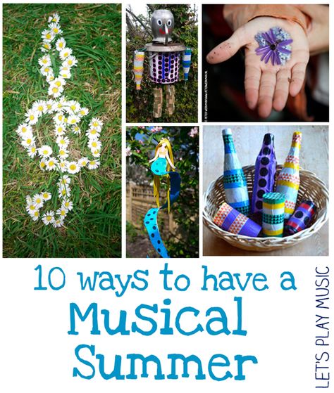 10 Ways to Make Your Summer Musical Weather Songs, Musical Crafts, Lets Play Music, Preschool Music Activities, Music Activities For Kids, Music Camp, Homeschool Music, Diy Instruments, Outdoor Music