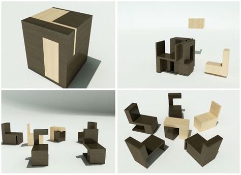 Cube Seat, Cube Furniture, Outside The Box, Cardboard Chair, Interior Design Sketchbook, Small House Interior, Museum Exhibition Design, Small House Interior Design, Multipurpose Room